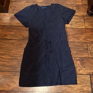 Martin + OSA navy blue 100% silk mini dress